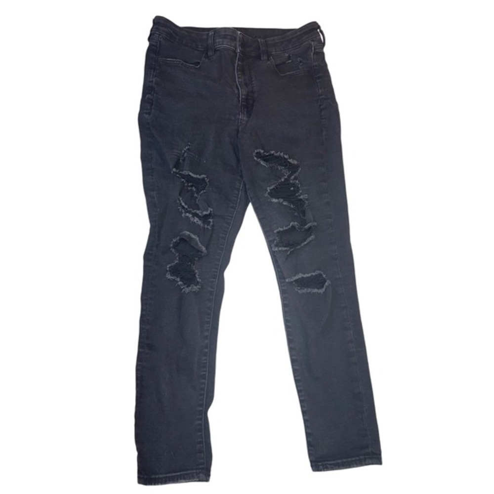 American‎ Eagle Outfitters Black Ripped Skinny Jeans Women Size Unknown Stretch